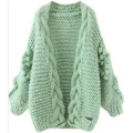 Cardigan a maniche lunghe in lana a maglia