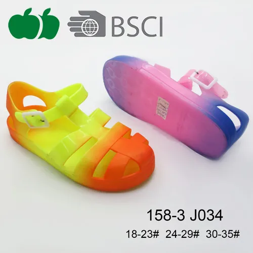 New Style Summer Durable Colorful Fancy Girl Pvc Sandals