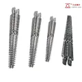 Precision-machined alloy wpc conical twin screw at bariles