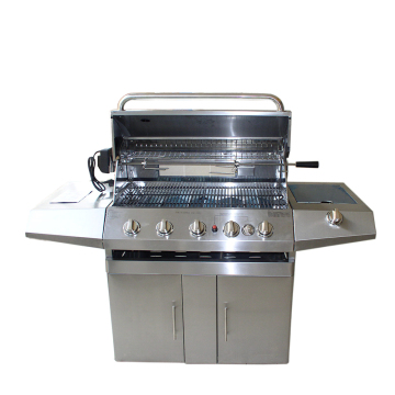 AUPLEX Outdoor Commercial Wholesale Smokeless Barbeque Stainless Steel Trolley BBQ Gas Grill Machine
