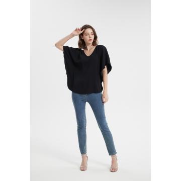 Tops de chemise à manches d&#39;aile des femmes