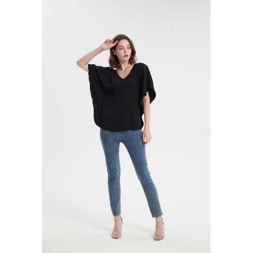 Tops de chemise à manches d'aile des femmes