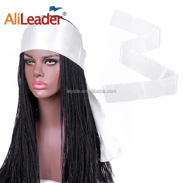 Custom Logo Printed Black Pink Soft Silk Satin Headband Edge Laying Scarf Wrap For Wigs Secured