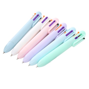 Creative Macaron Ballpoint Pen - 6-Color Multi-Function Kawaii Stationery Pen