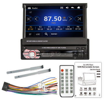 7 Inch Power Flip Foldable Car Stereo with Wireless CarPlay and Android Auto Support