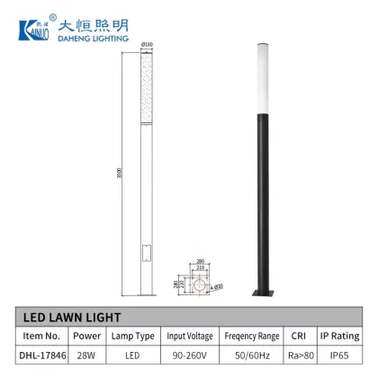 IP65 Customizable Outdoor LED Cylinder Post Top Lights