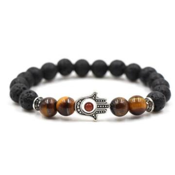 Gemstone Evil eye volcano Lava Bracelet