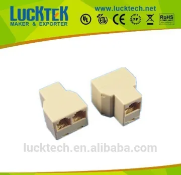 SINGLE PLUG TO DUAL FEMALE JACK TELEPHONE ADAPTER