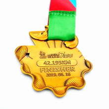 Custom Golden Metal Anniversary Sandy Beach Finisher Medal