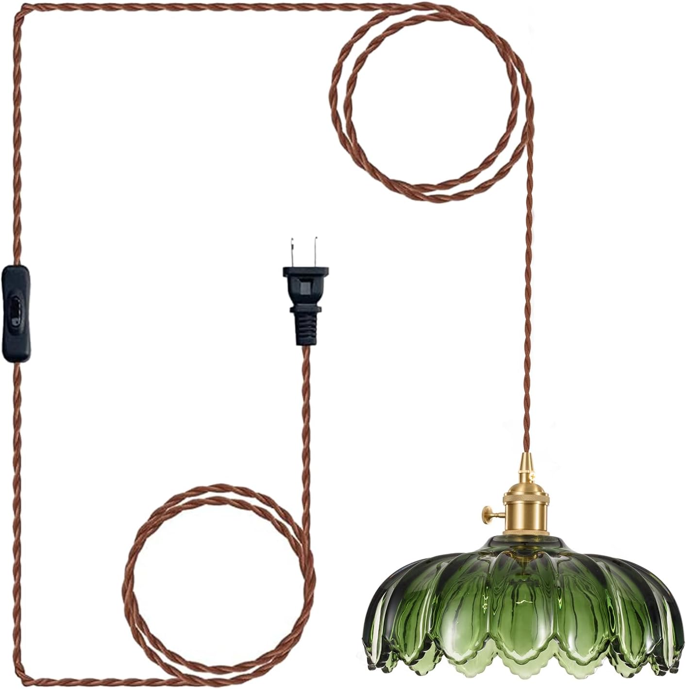 Plug in pendant lamp glass shade for dining room (7)