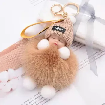 Kawaii Sleeping Baby Doll Plushie Keychain