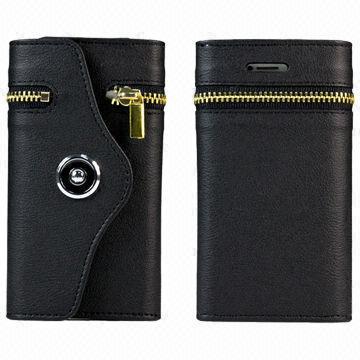 Wallet PU Cases for iPhone 5, with Credit Card Slot