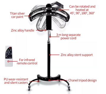 360 Degree Rotary Salon Standing Hair Color Processor with Infrared - 1000W