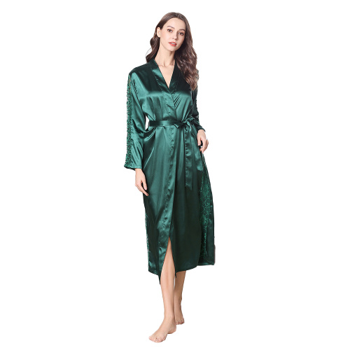 New arrived green silk sleep wear for women