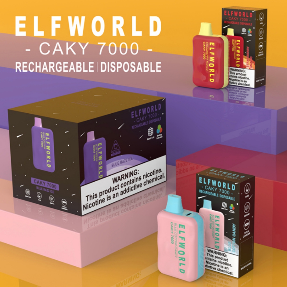 Elfworld caky7000puffs descartáveis ​​5% nic vapes