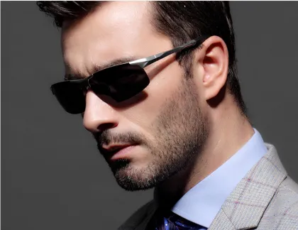 Men Sunglass brand design Metal Frame sun glasses Sports Mirror glasses