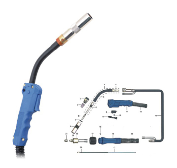 CO2 Mig Welding Torch Gun - 500A 350A 250A Welding Machine Spare Parts