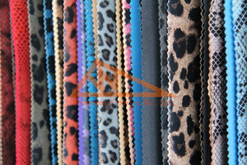 Synthetic leather PU Leopard series pattern velvet Fabric for shoes & hand bag