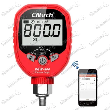 Elitech PGW-800 HVAC Digital High Pressure Gauge -14.5~800 PSI IP65 Waterproof