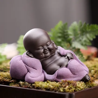 Ceramic Buddha Figurine Tea Pets - Happy Maitreya Buddha Statue Accessories