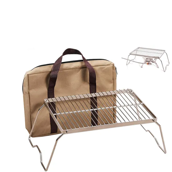 Folding Titanium BBQ Grill Grate for Camping and Campfires