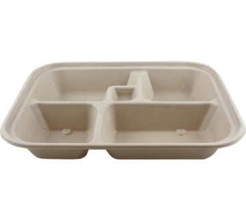 Compostable 5-Section Fiber Bento Food Boxes