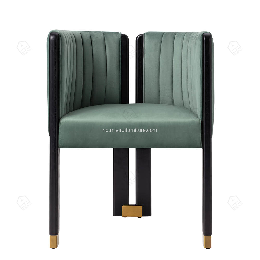 Italiensk vintage grønt fløyelsstoff enkelt Crawford stoler