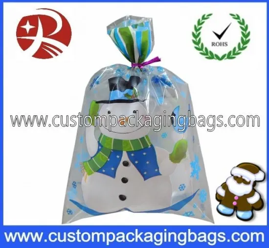 Clear Snowman Printed Polythene Bags Anti-water For Supermarket