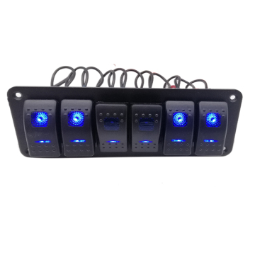 DC 12V 8 Gang Car/Truck Adapter Rocker Switch Panel with LED Lights