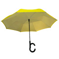 Paraguas automático grande en forma de C invertida