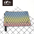 Women hot holographic small portable rainbow- colored dInner flat pouch PU cosmetic bag for girls