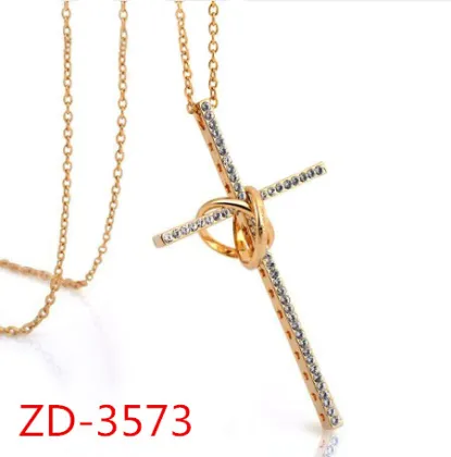 Simple Brief & Long Patterm Belief Cross Necklace