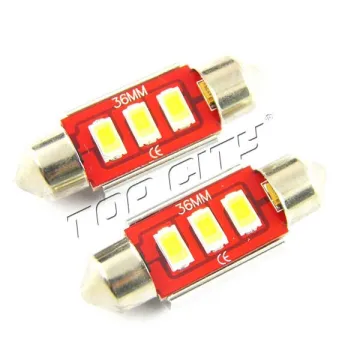 White Interior Light 3-SMD 36MM Festoon LED Bulb For Car