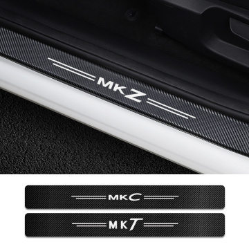 4PCS Car Door Sill Threshold Carbon Protector Sticker For Lincoln MKZ MKT MKC NAVIGATOR CONTINENTAL MKS MKX AVIATOR Accessories