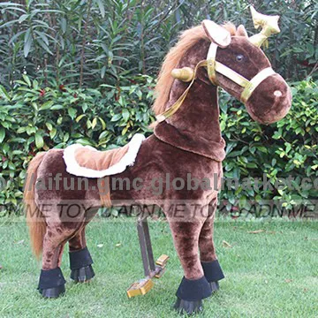 Golden Horn, Brown Body, Unicorn shaped, riding toys for toddlers