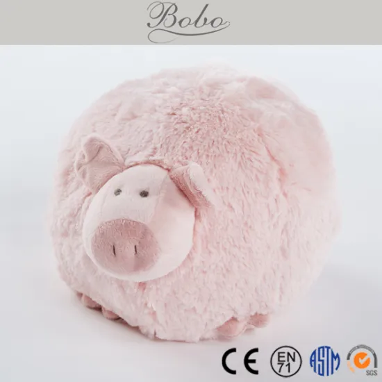 22CM Sweet Pink Plush Stuffed Pig Ball Toy