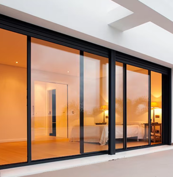 Anti-Corrosion Aluminum Double Glass Sliding Door Interior Room Divider with Hardware