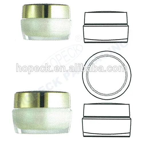 double layer acrylic cream jar round shape