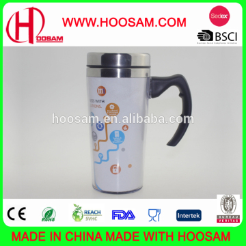 100% Food Grade 2017 New stainless steel travel mug with handle