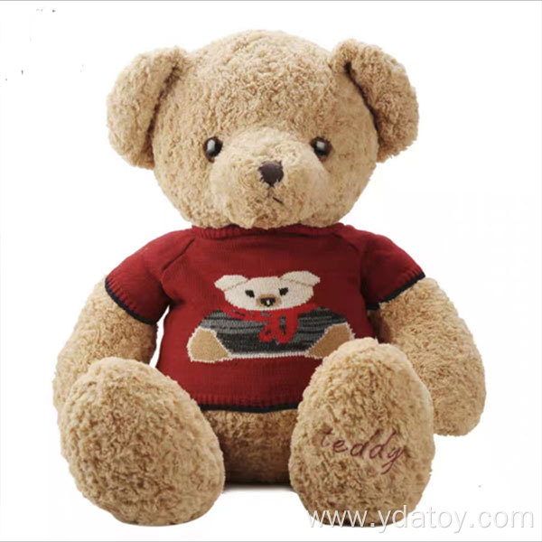 Cute plush brown bear pillow