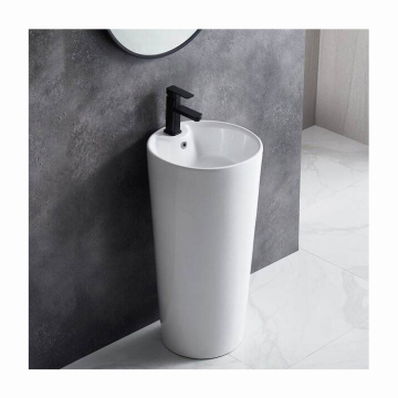White Art Pedestal Sink - High End Ceramic Bathroom Basin