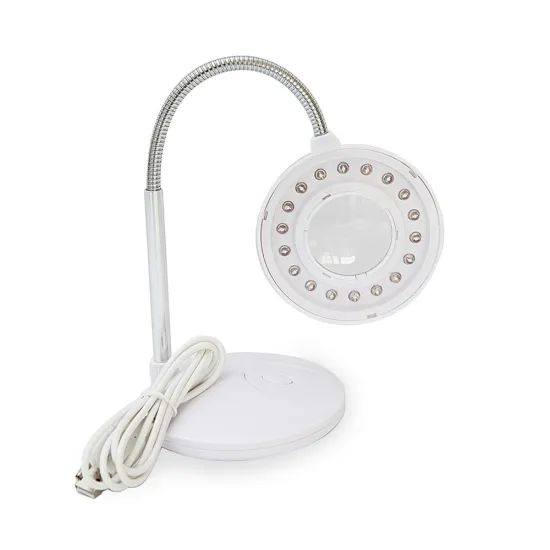 3X Magnifying Light One USB Port Battery Lamp LED Table Reading Lamp