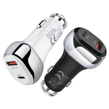QC 3.0 18W + PD 20W Quick Car Charger - Dual Ports 20W USB-C PD Fast Charging Adapter for Phones