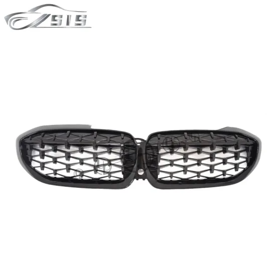 G20 Grille Fit for 3 Series 2017-2020 - 340d Style ABS Gloss Black and Silver Front Grille