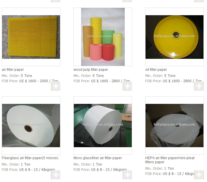 auto fiberglass filter paper 