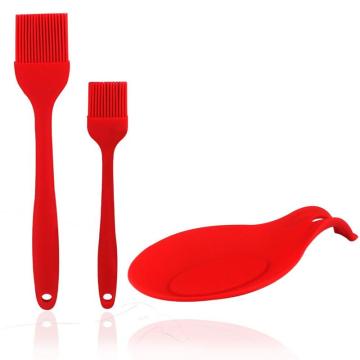 Silicone Basting Pastry & BBQ Brushes with Silicone Plate,Durable,Heat Resistant Kitchen Utensils Dishwasher Safe