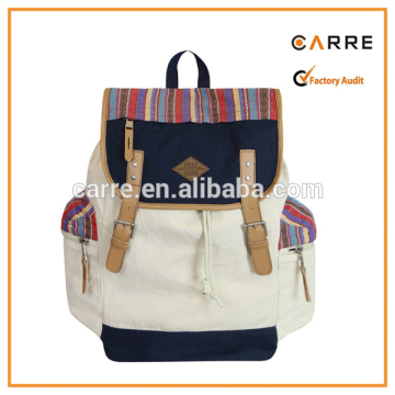 custom leather trim ladies vintage backpack women canvas