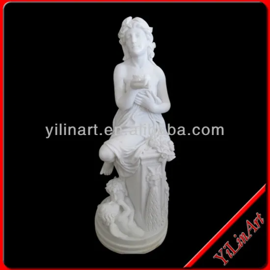 White Marble Statue Of Beautiful Nude Girl YL-R506