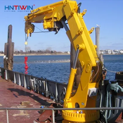 Discounted Marine Electric Hydraulic Knuckle Boom Deck Crane Barge for Sale