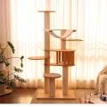 White Sisal Rope Pet Scratcher Wood Condo
